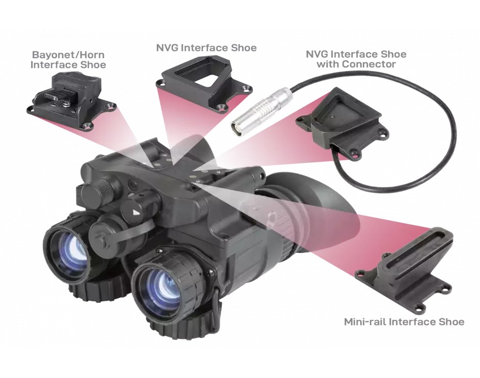 AGM NVG-40 3APW Dual Tube Night Vision Goggle/Binocular with Elbit FOM 2000+ Gen 3 Auto-Gated, P45-White Phosphor IIT